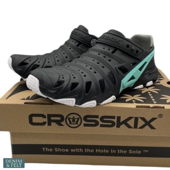 Crosskix 2.0 Panther Black Teal Hybrid Water Shoes UNISEX Boat Beach NEW/NIB!! - Picture 4 of 11